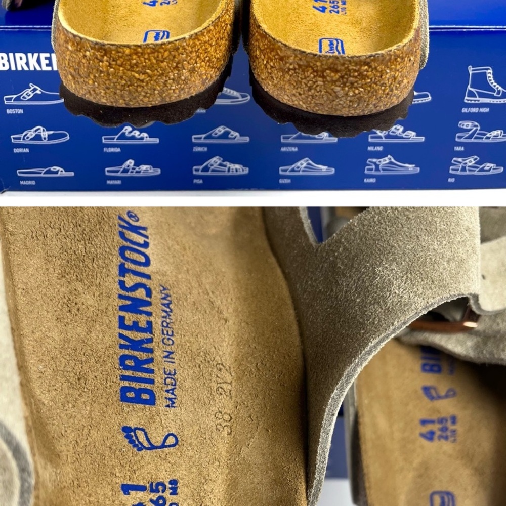 Birkenstock Arizona Women’s Sandals Soft Footbed Taupe Suede Leather Size 10